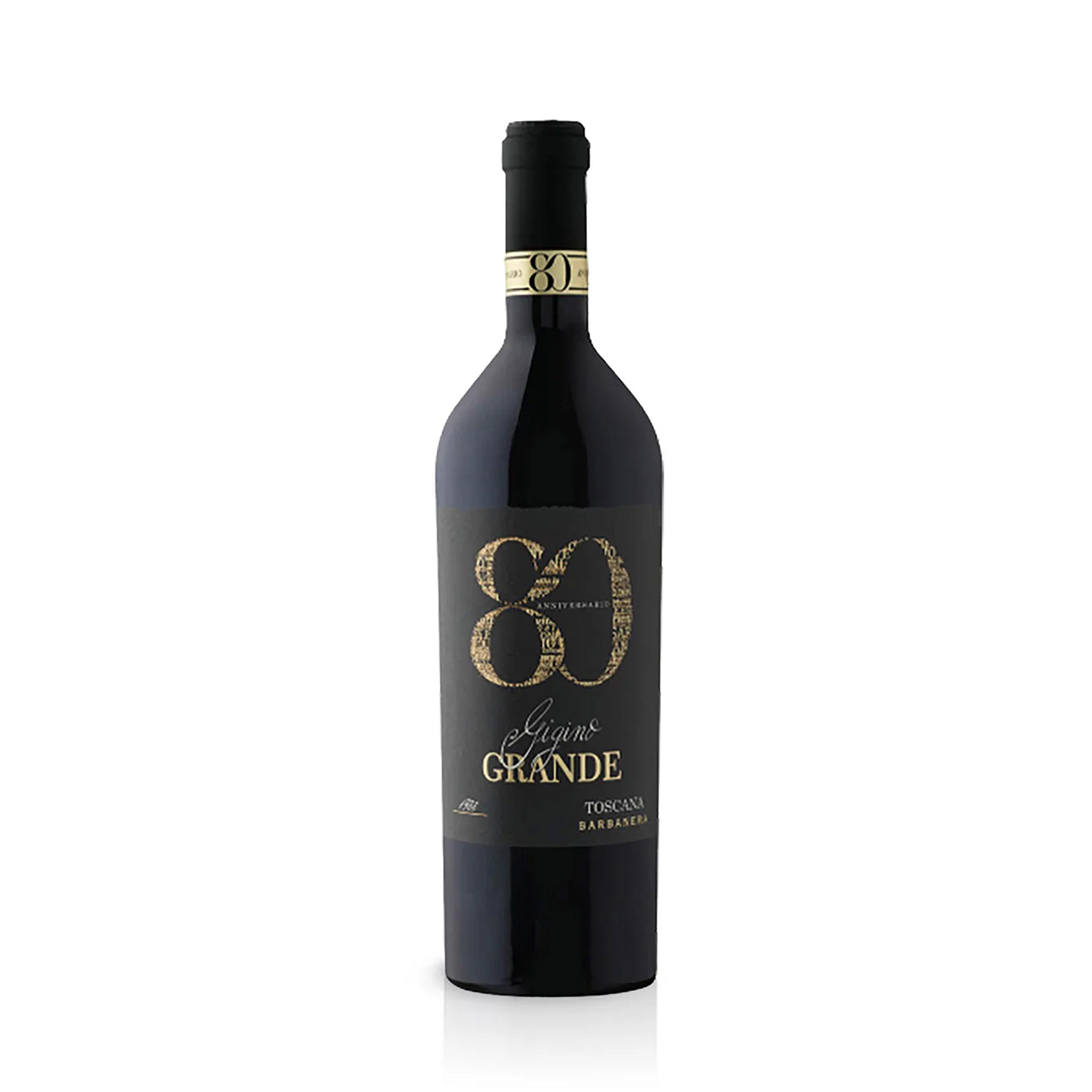 Barbanera Gigino 80 Anniversario Toscana IGT Sangiovese 2022 trocken Toskana Süditalien (12 x 0,75L)