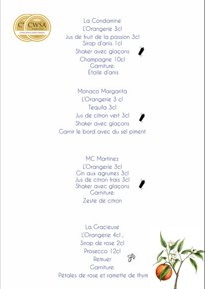 L'ORANGERIE Liqueur de Monaco 30% vol. 0,5l