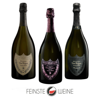 Feinste Weine  - Champagner-Paket - DOM PÉRIGNON VINTAGE 2010 - ROSÉ VINTAGE 2006 - Plénitude 2 2002