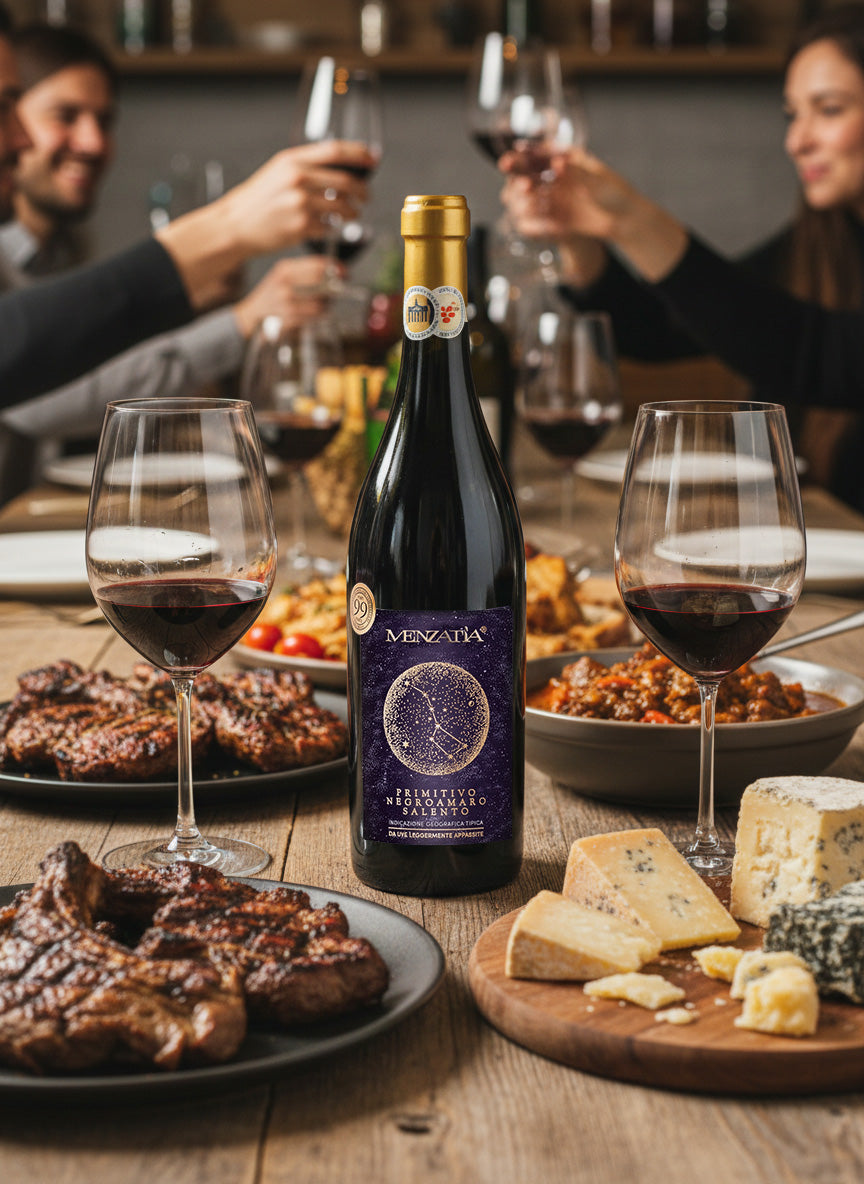 Menzatia Primitivo Negroamaro Salento IGT Red Wine Fruity 13.5% vol 0.75 L