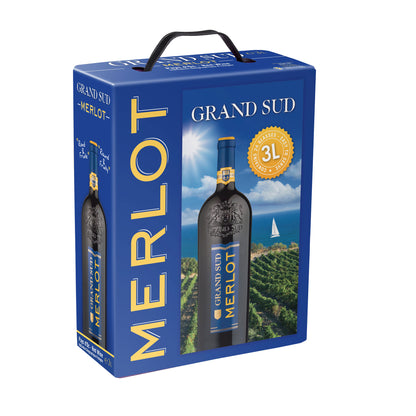 Grand Sud - Bag in Box Selection - 3x 3L BIB Set - Merlot Red Wine, Merlot Rosé, Chardonnay White Wine