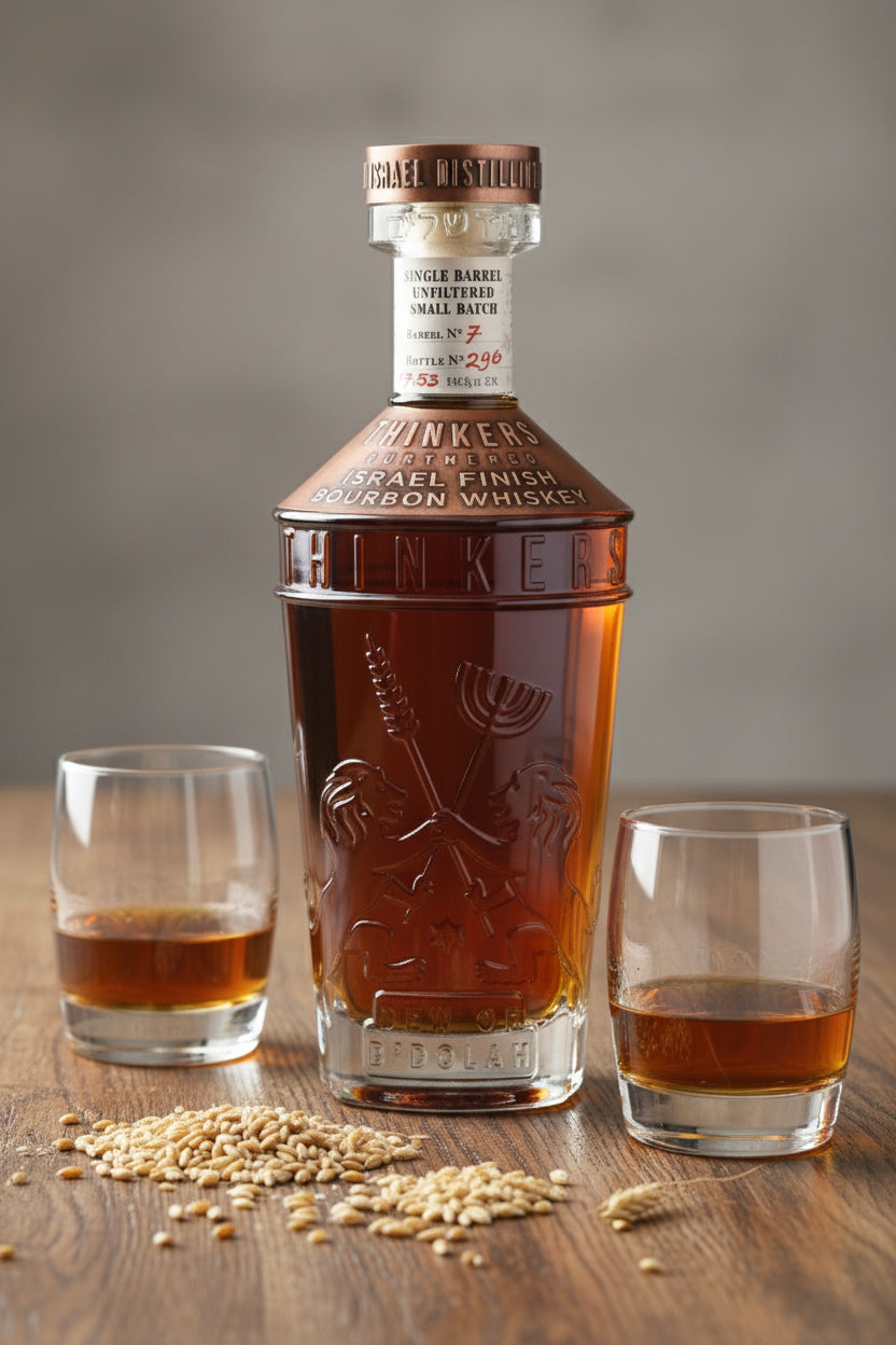 Thinkers Dew of B'Dolah Bourbon Whiskey - 700ml, 47% vol – Flavors of Vanilla, Toffee & Chocolate