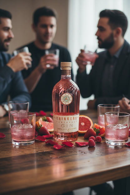 Thinkers Sunset Gin - New World Gin with Rose Petals & Red Berries - 700ml, 40% vol
