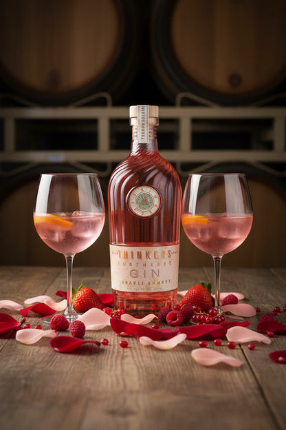 Thinkers Sunset Gin - New World Gin with Rose Petals & Red Berries - 700ml, 40% vol