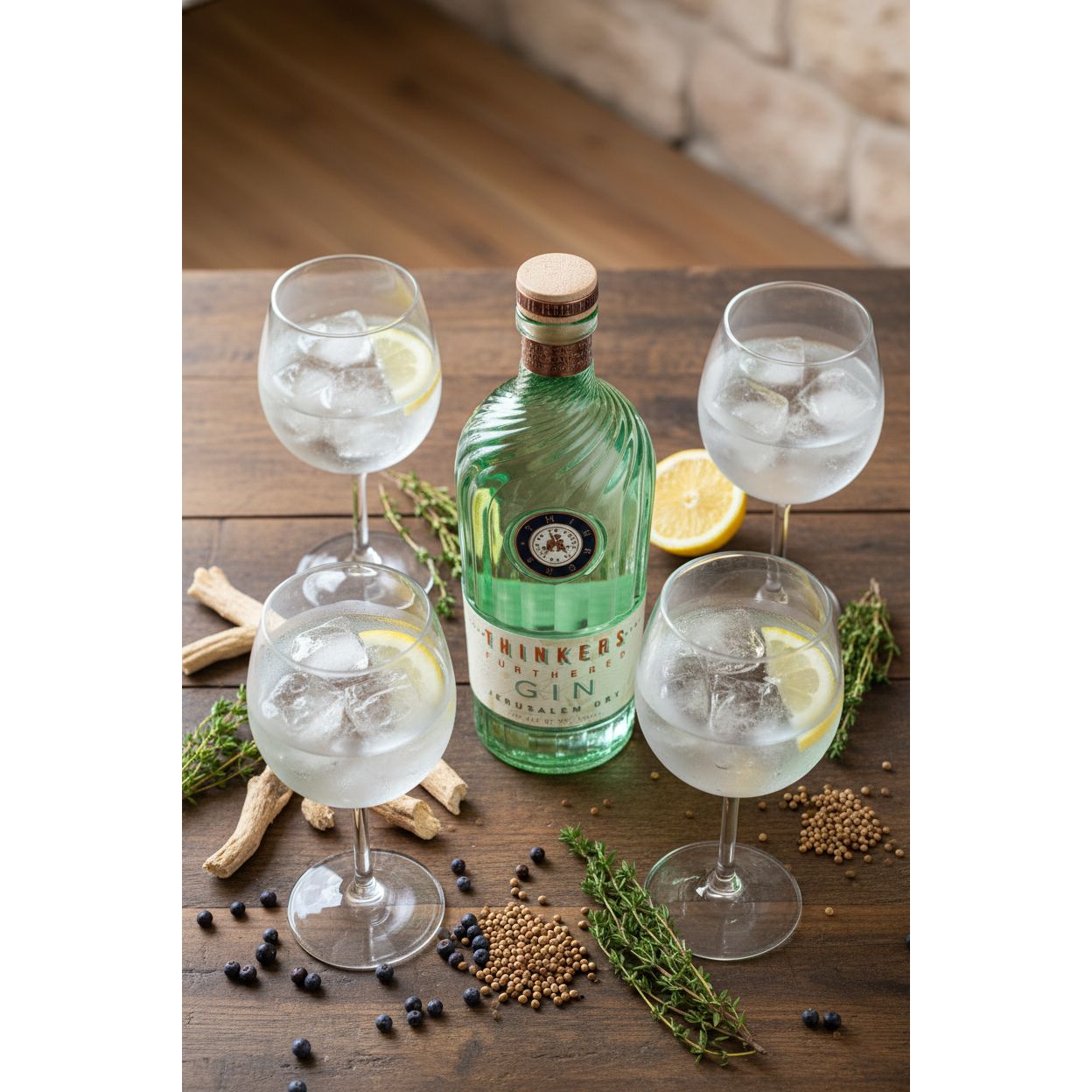 Thinkers Premium Jerusalem Gin - Handgefertigt mit Botanicals – 700ml, 42% vol