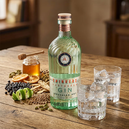 Thinkers Premium Jerusalem Gin - Handgefertigt mit Botanicals – 700ml, 42% vol