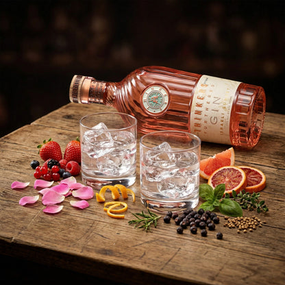 Thinkers Sunset Gin - New World Gin with Rose Petals & Red Berries - 700ml, 40% vol