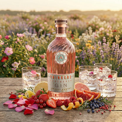 Thinkers Sunset Gin - New World Gin with Rose Petals & Red Berries - 700ml, 40% vol