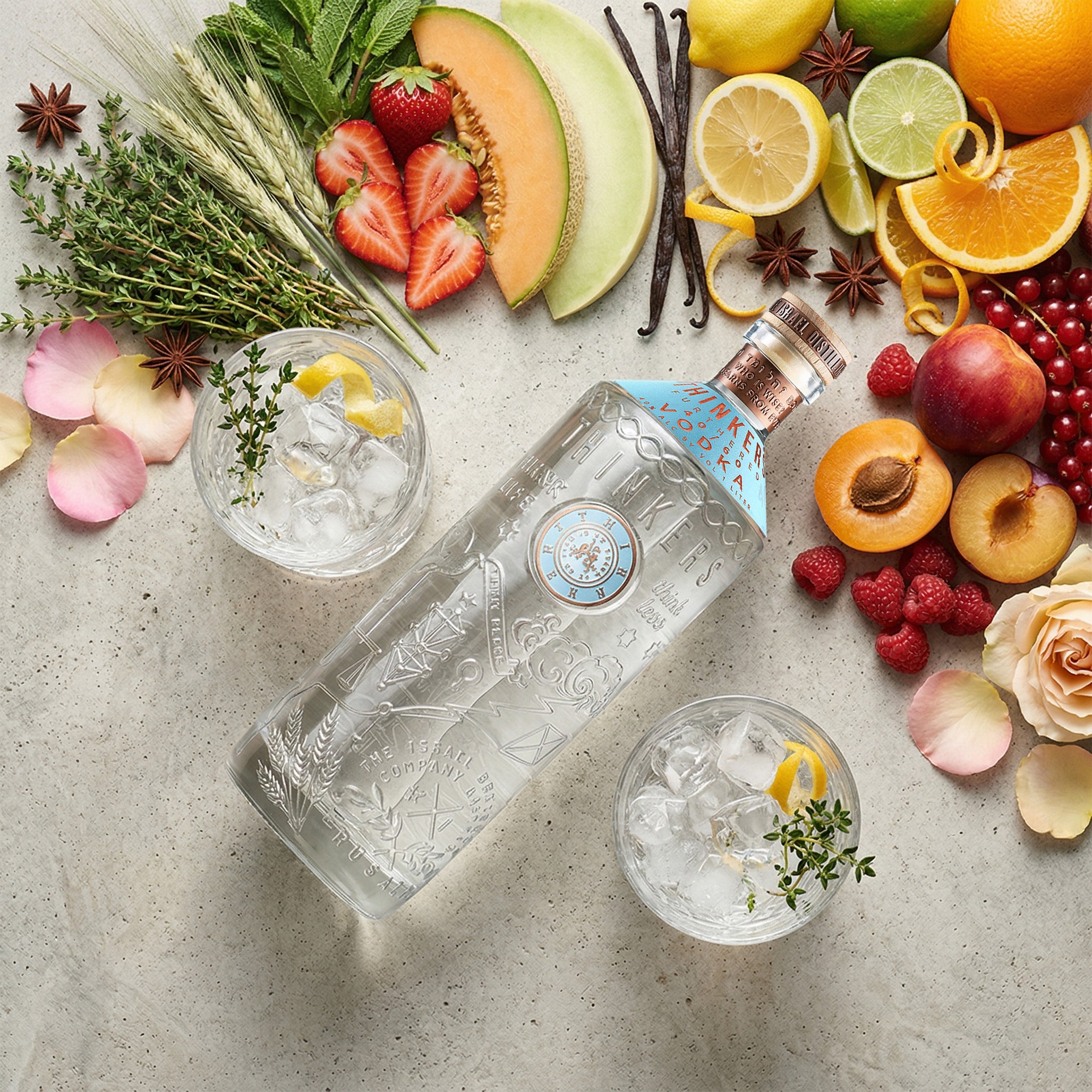 Thinkers Vodka 40-60 - velvety smooth premium vodka made from red winter wheat - 1000ml, 40% vol
