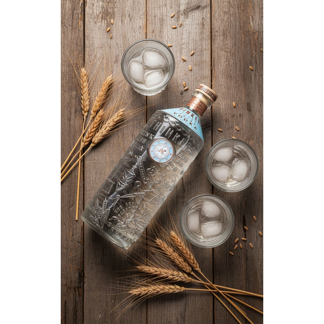 Thinkers Vodka 40-60 - samtig-seidiger Premium Vodka aus rotem Winterweizen - 700ml, 40% vol