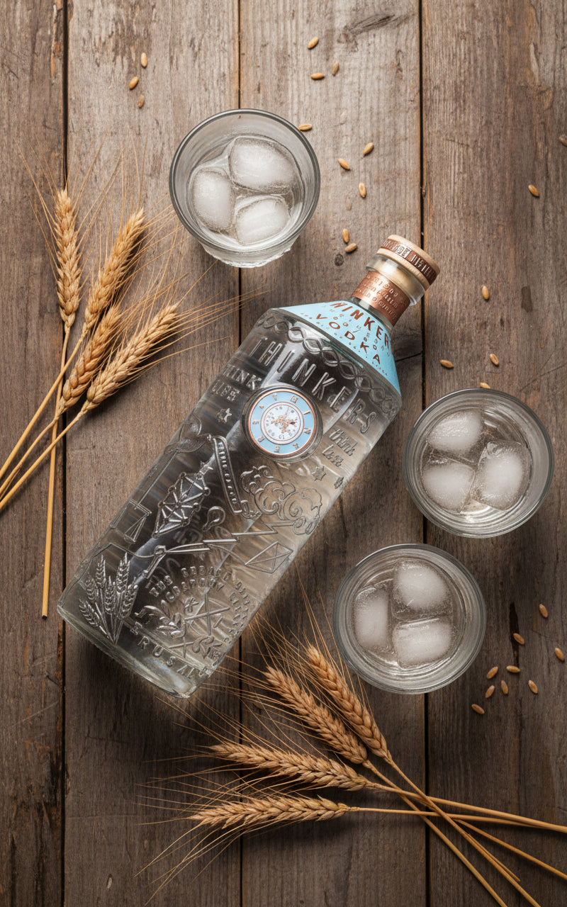 Thinkers Vodka 40-60 - samtig-seidiger Premium Vodka aus rotem Winterweizen - 700ml, 40% vol