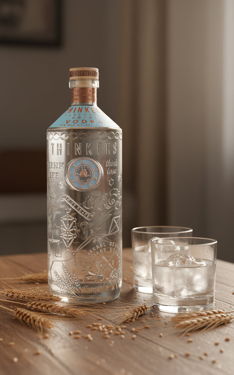 Thinkers Vodka 40-60 - velvety smooth premium vodka made from red winter wheat - 1000ml, 40% vol