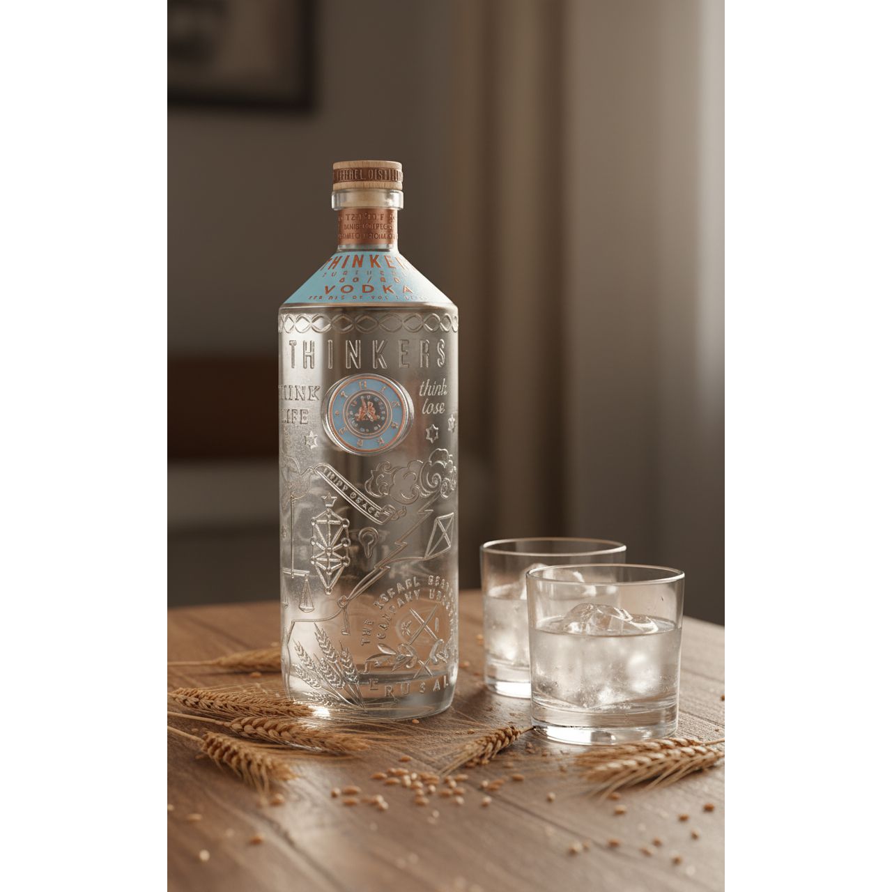 Thinkers Vodka 40-60 - samtig-seidiger Premium Vodka aus rotem Winterweizen - 700ml, 40% vol