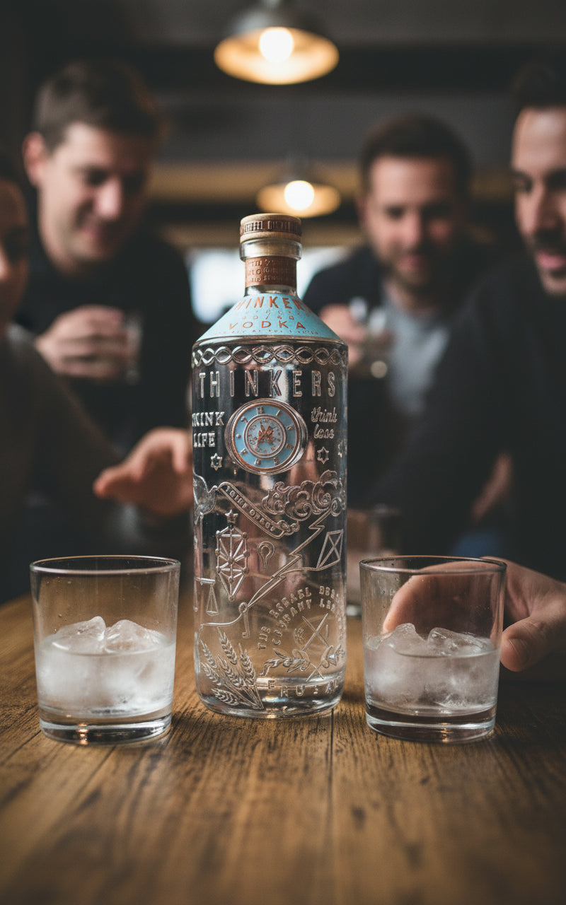 Thinkers Vodka 40-60 - velvety smooth premium vodka made from red winter wheat - 1000ml, 40% vol