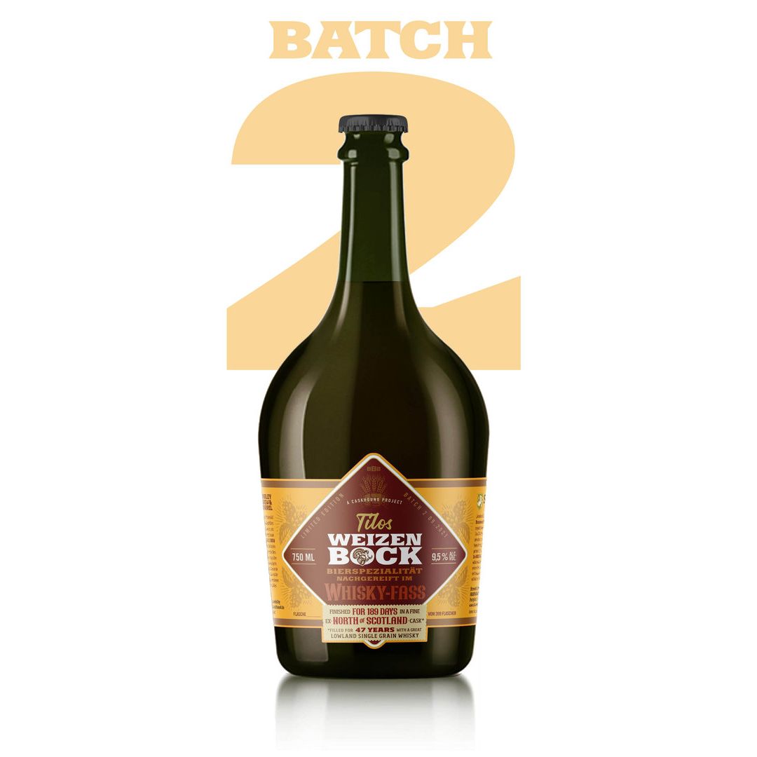 Tilos Weizen-Bock - Batch 2- Bier finished in einem North of Scotland 1973-Cask - 9,5%Vol - 0,75l
